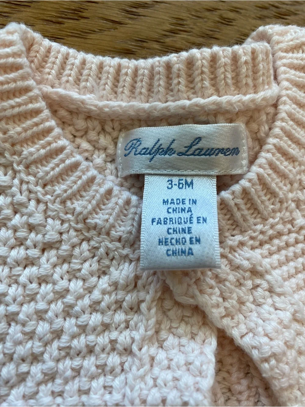 Ralph Lauren Baby Pink Organic Cotton Knit Cardigan and Pants